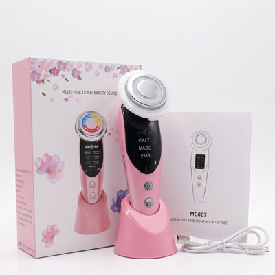 جهاز تدليك الوجه 7 في 1 بتقنية EMS مع ضوء LED واهتزاز